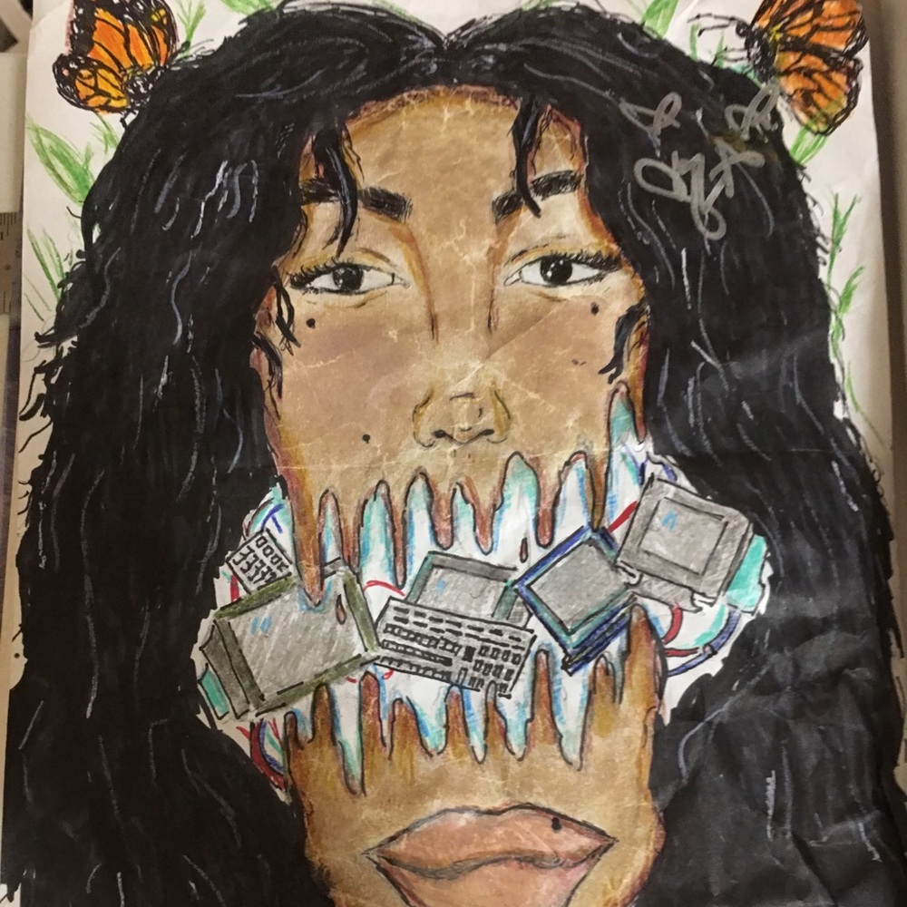 SZA signed drawing